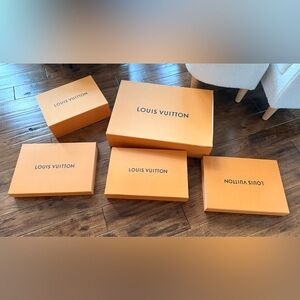 Louis Vuitton Signature Orange Box Collection 5 boxes plus Wrapping, ribbons.